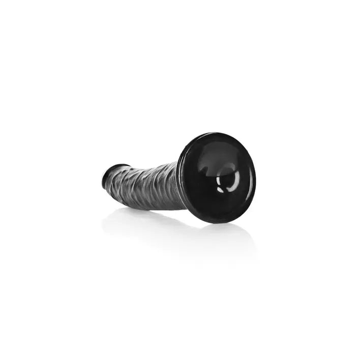 Shots Toys REALROCK Realistic Slim Dildo With Suction Cup 8 Inch Black Shots Toys