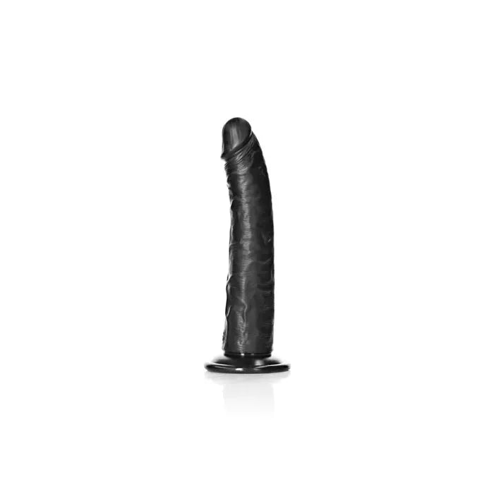 Shots Toys REALROCK Realistic Slim Dildo With Suction Cup 8 Inch Black Secondary image
