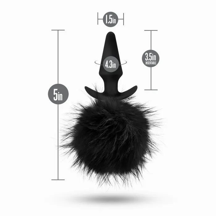 Blush Novelties Anal Adventures Platinum Rabbit Tail 10cm Butt Plug With Bunny Tail Blush Novelties