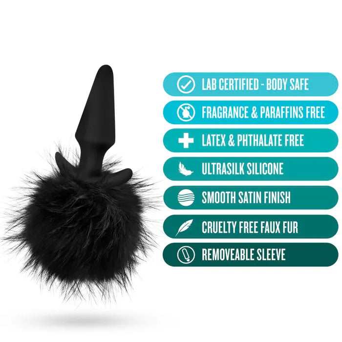 Blush Novelties Anal Adventures Platinum Rabbit Tail 10cm Butt Plug With Bunny Tail Secondary image