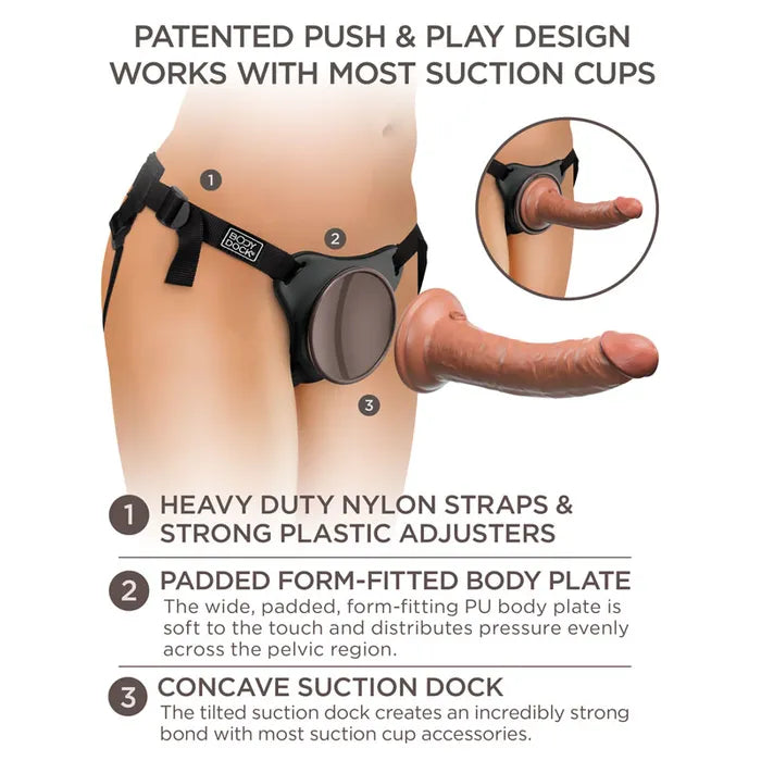 King Cock Elite Comfy Silicone Body Dock Kit - Body Dock Strap-On Harness with Tan 17.8 cm Dong Secondary image