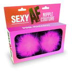 Little Genie Sexy AF Nipple Couture Marabou Reuseable Nipple Pasties Little Genie
