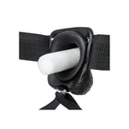 REALROCK Vibrating Hollow Strapon + Balls - 23cm Black - Black 23 cm Vibrating Hollow Strap-On Shots Toys