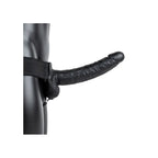 REALROCK Vibrating Hollow Strapon + Balls - 23cm Black - Black 23 cm Vibrating Hollow Strap-On Shots Toys