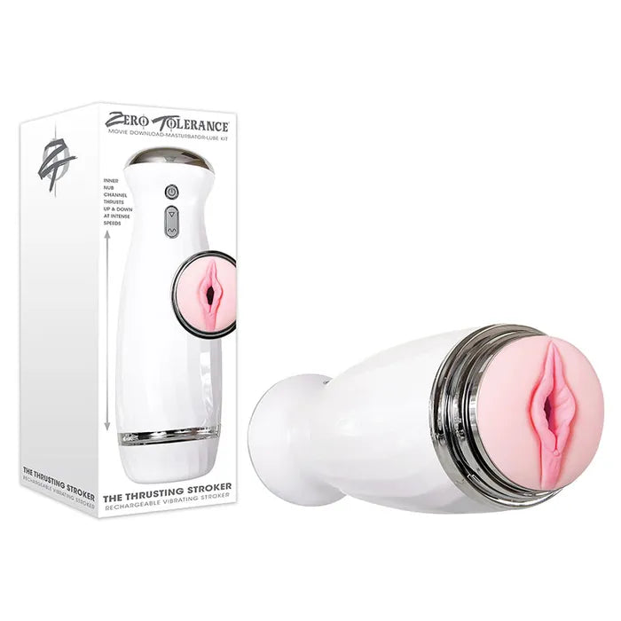Zero Tolerance The Thrusting Stroker USB Rechargeable Thrusting Masturbator White Zero Tolerance Main image