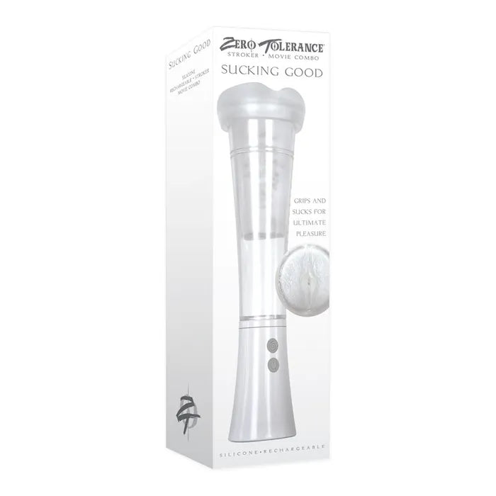 Zero Tolerance Sucking Good USB Rechargeable Vibrating Masturbator White Zero Tolerance Main image