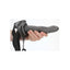 OUCH! Curved Hollow Strap-on - 8in/20cm - Gunmetal Grey 20 cm Hollow Strap-On Shots Toys