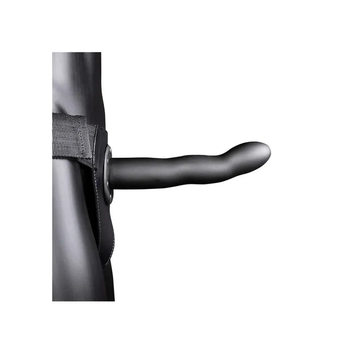 OUCH! Curved Hollow Strap-on - 8in/20cm - Gunmetal Grey 20 cm Hollow Strap-On Shots Toys