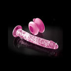 Pipedream Icicles #86 Glass Dong With Suction Base 17cm Pink Pipedream