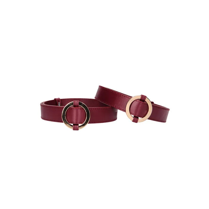OUCH! Halo Thigh Cuffs Leg Restraints Burgundy Shots Toys