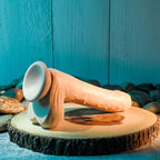 Evolved PEEK A BOO VIBRATING DILDO LIGHT USB Rechargeable Vibrating Uncut Dong 20.3cm Flesh Evolved