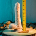 Evolved PEEK A BOO VIBRATING DILDO LIGHT USB Rechargeable Vibrating Uncut Dong 20.3cm Flesh Evolved