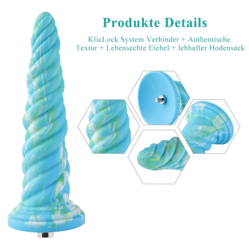 HiSmith Silicone Aqua Awl Fantasy Dildo (KlicLok) 10 Inch Secondary image
