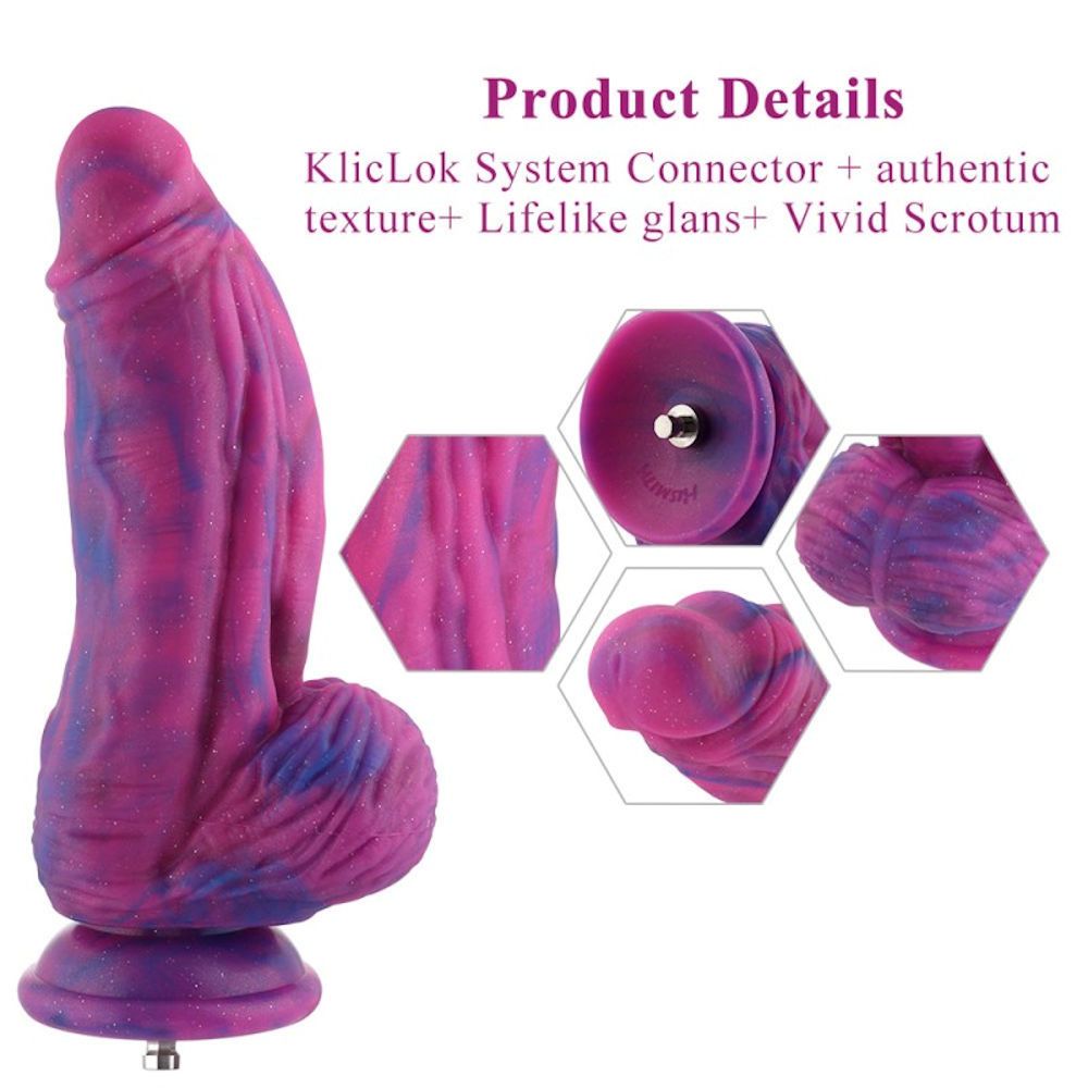 HiSmith Silicone Purple & Blue Monster Fantasy Dildo (KlicLok) 9.5 Inch Secondary image