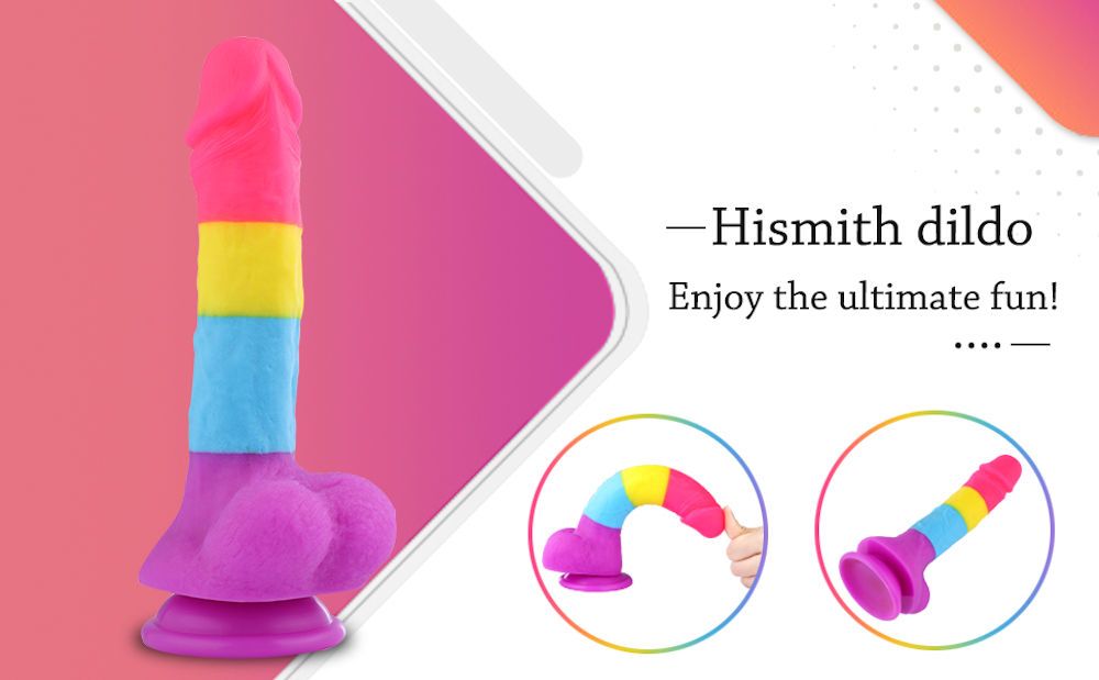 HiSmith Rainbow Silicone Fantasy Dildo 8.2 Inch HiSmith
