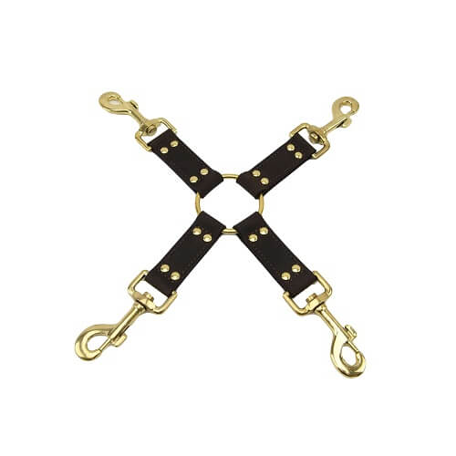 Bound Nubuck Leather 4 Way Hog Tie Restraint