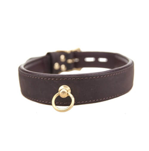 Bound  Nubuck Leather Choker With 'O' Ring