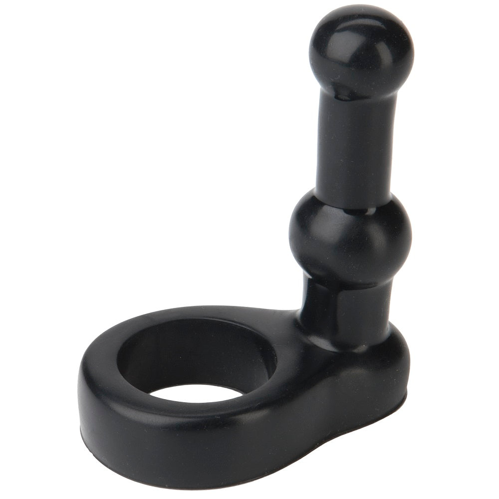 Doc Johnson Platinum The Double Dip Cock Ring With Penetrator Black Main image