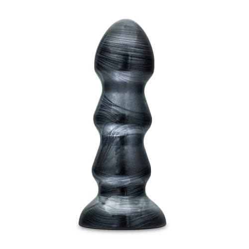 Blush Novelties Jet Black Jack Large Ribbed Butt Plug 7 Inch Main image