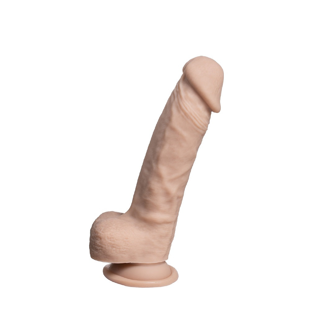 SilexD 7 inch Real Skin Liquid Silicone Dildo With Suction Cup and Balls