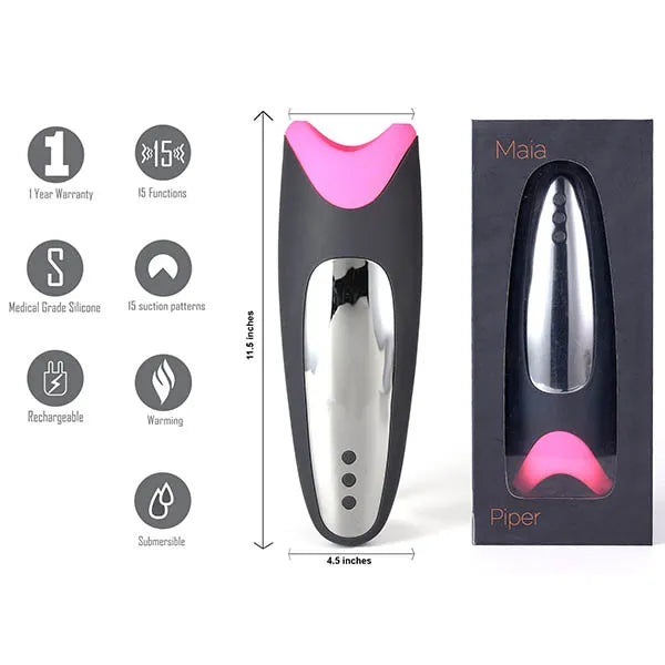 Maia Piper USB Rechargeable Heating & Vibrating Masturbator Maia Toys Main image