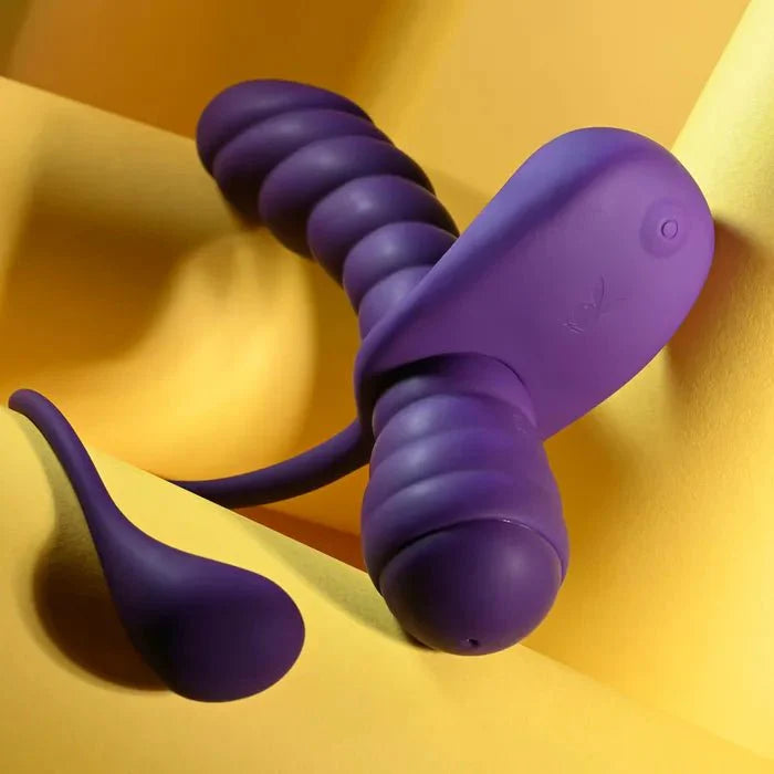Playboy Pleasure TWISTED PLAYGROUND USB Rechargeable Vibrator & Cock Ring Kit Secondary image