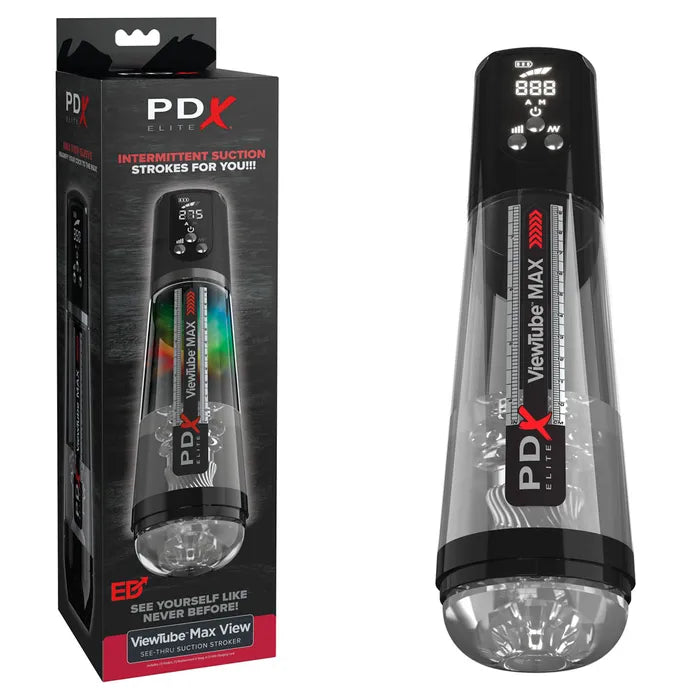 Pipedream PDX Elite ViewTube MAX View USB Rechargeable Suction Auto Stroker Clear Pipedream Main image