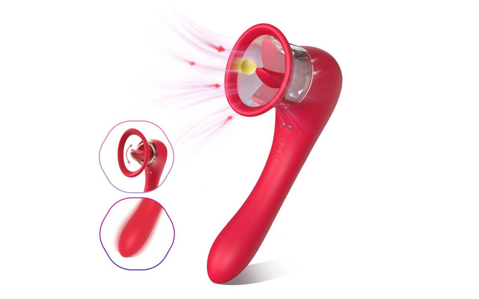 S Hande Trumpet 3 In 1 Sucking Licking Vibrating Vaginal Stimulator