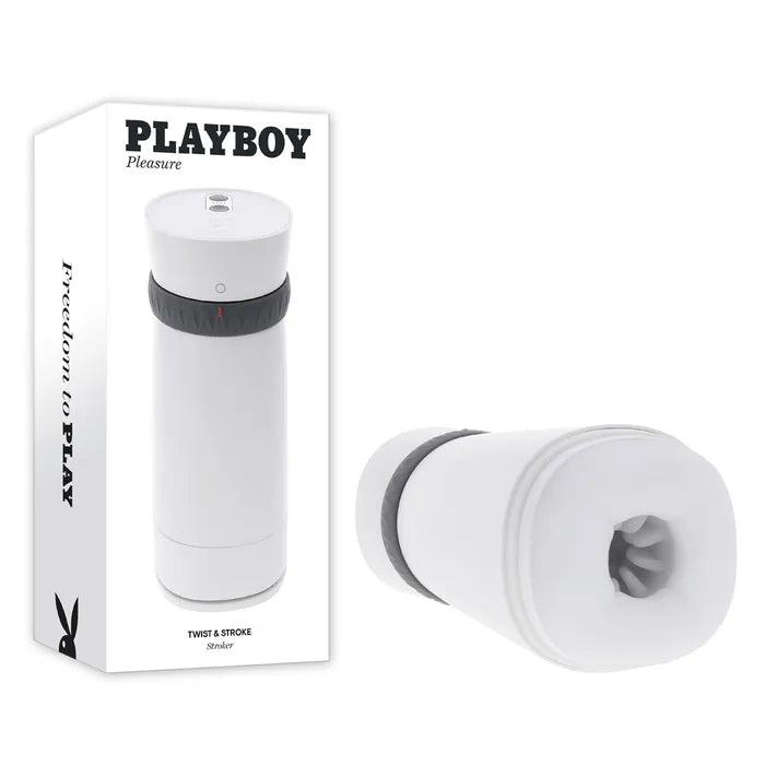 Playboy Pleasure TWIST & STROKE USB Rechargeable Heating Stroker With UV Cleaning White Playboy Pleasure Main image