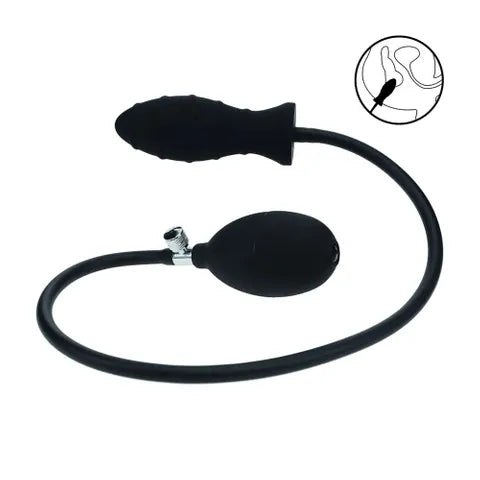 Shots Toys LEVELZ Ribbed Inflatable Anal Plug Black Shots Toys